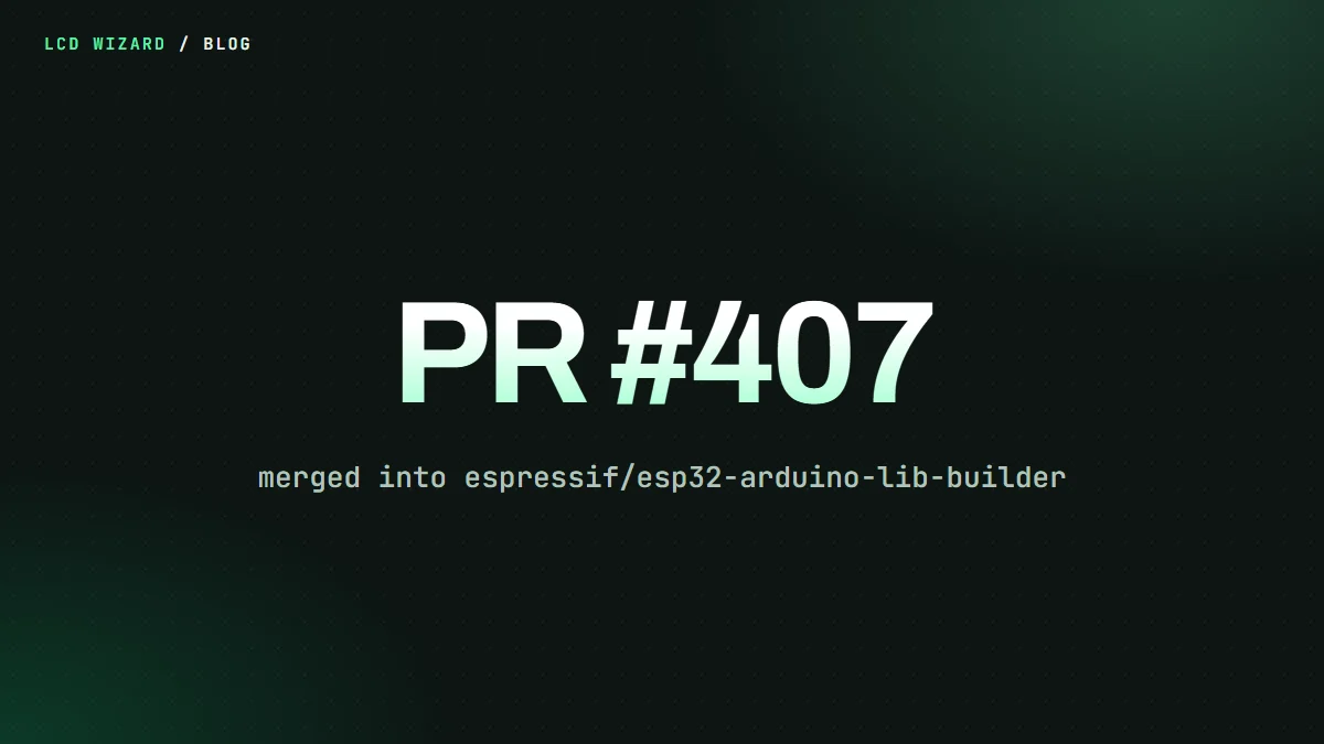 PR 407, merged into Espressif's esp32-arduino-lib-builder