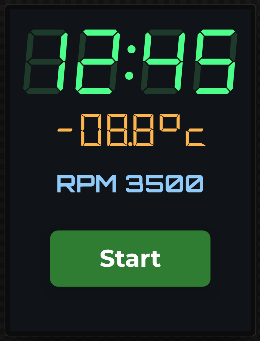 A seven-segment clock, a Montserrat Bold button caption and an Orbitron readout on the canvas.