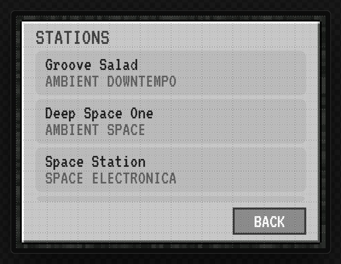 The Stations screen.