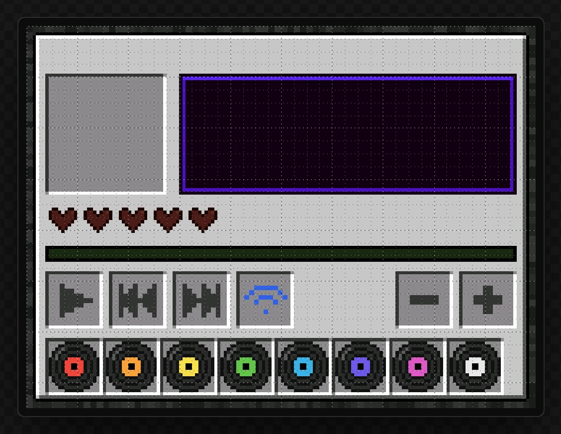 The item window, before anything is on it.