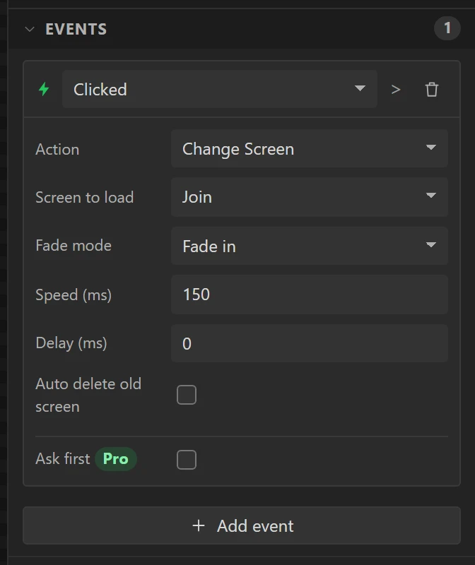 OpenWifi opens the Join screen.