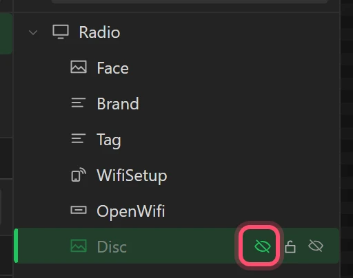 The eye beside Disc in the Hierarchy, closed.