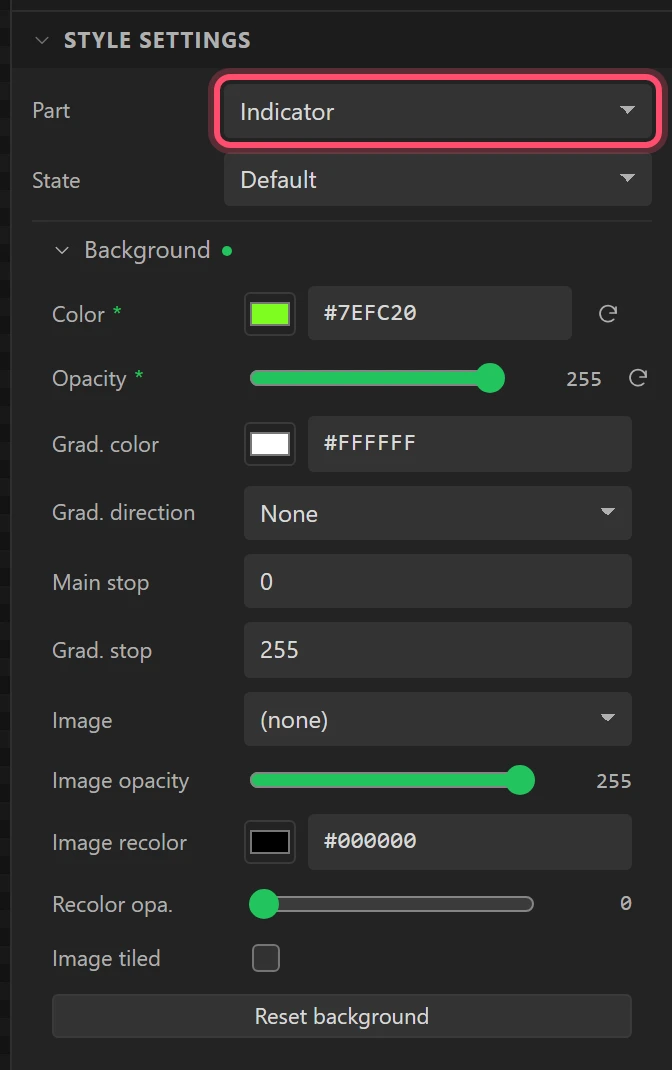 The Indicator: the green of the lit segments.