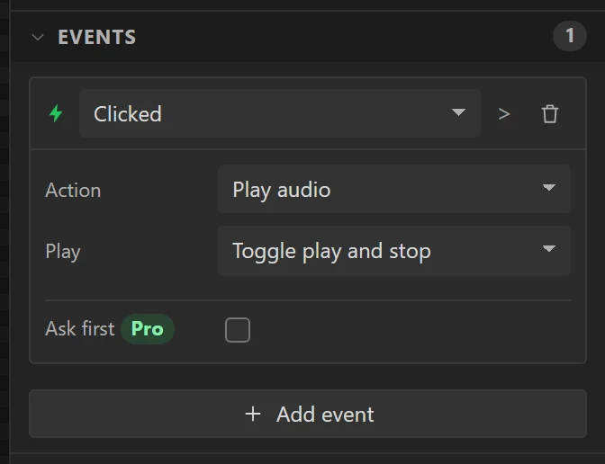 Play: toggle play and stop.