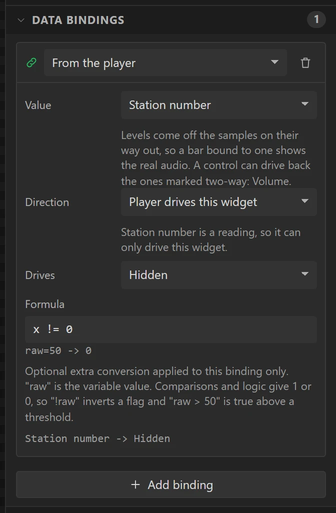 The frame: shown while station 0 plays.