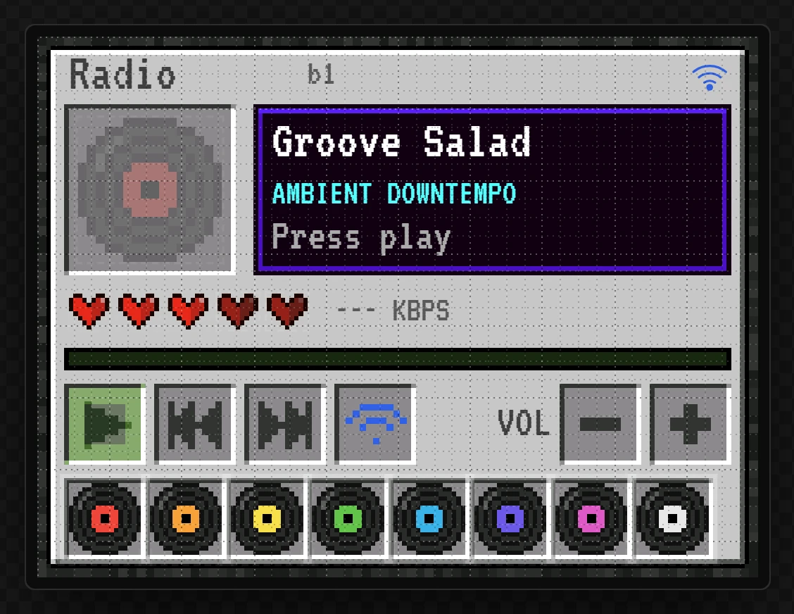 The radio screen.