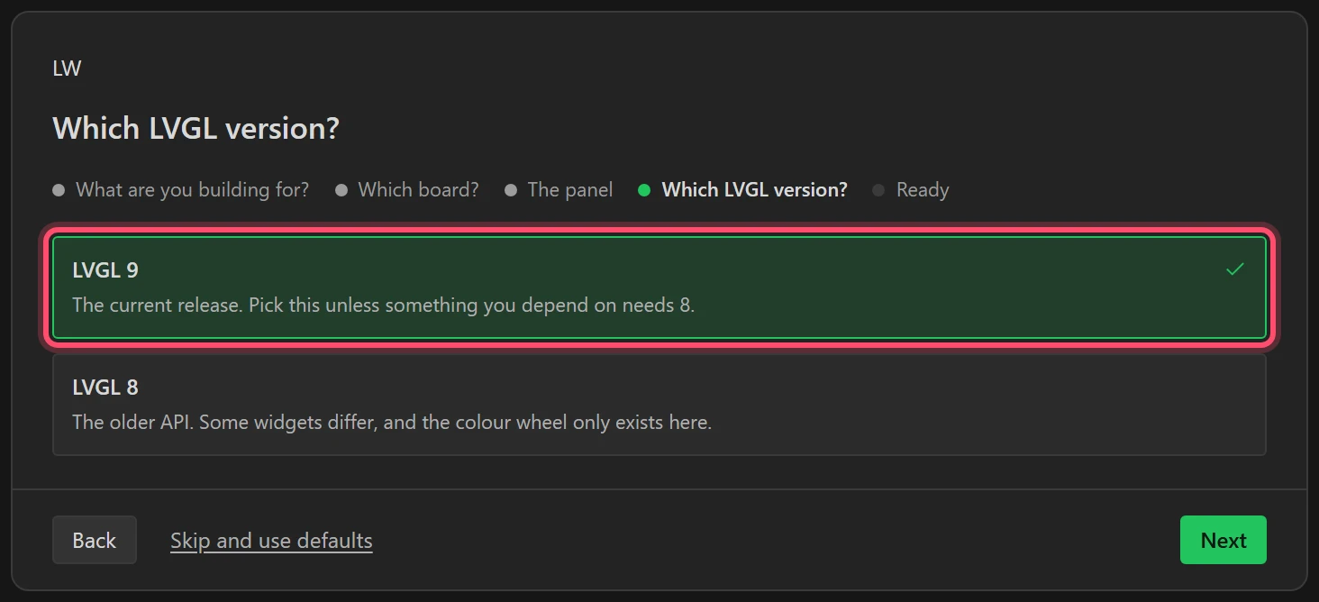 LVGL 9, the current release.