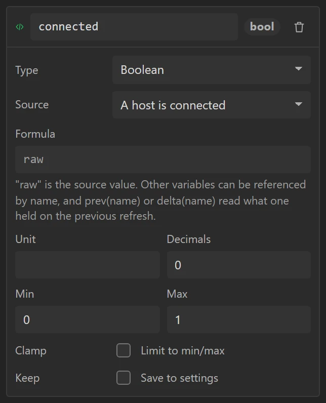 A variable read from Bluetooth.