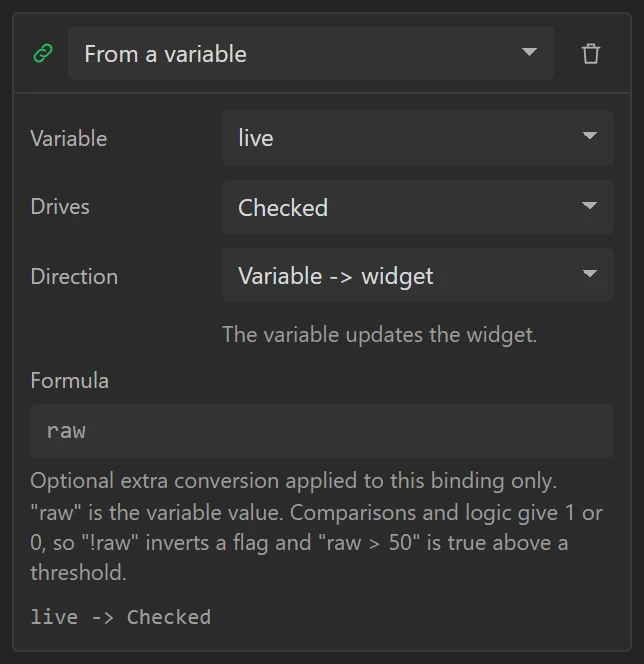 Checked follows live.