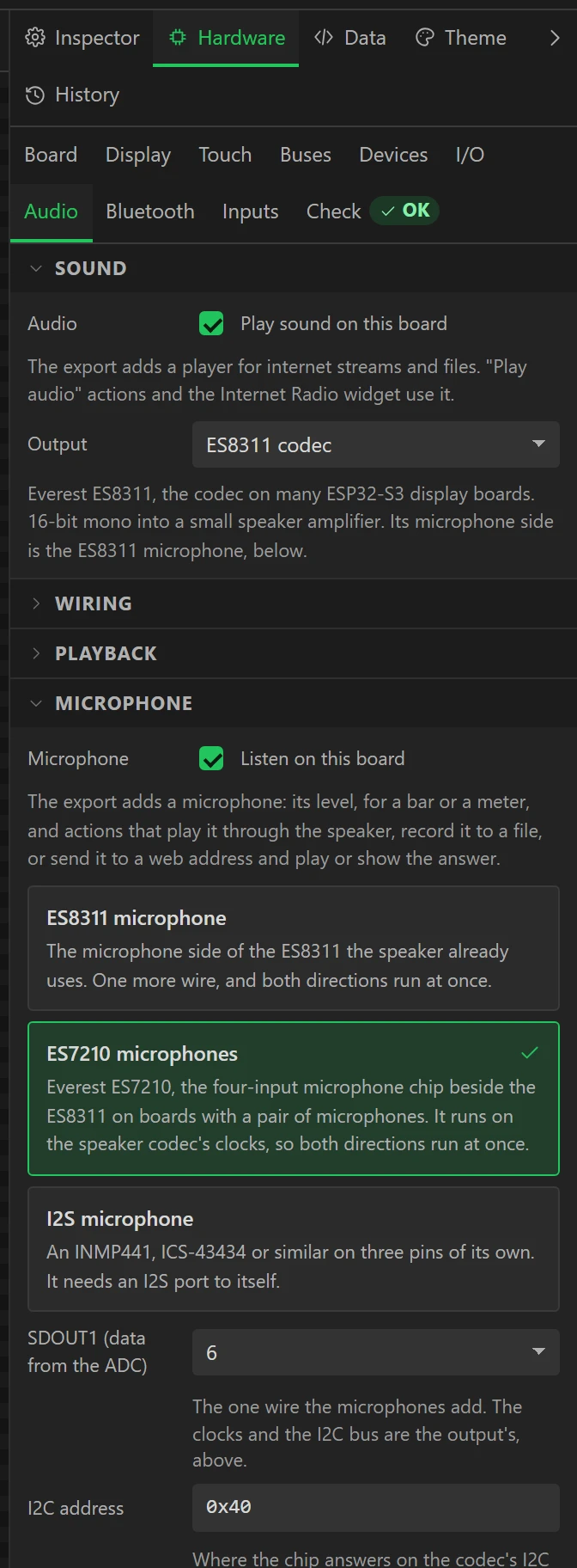 Hardware, Audio: the speaker and the microphones were switched on by the drop.