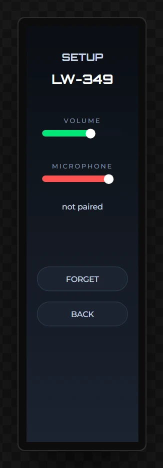 The Setup screen.