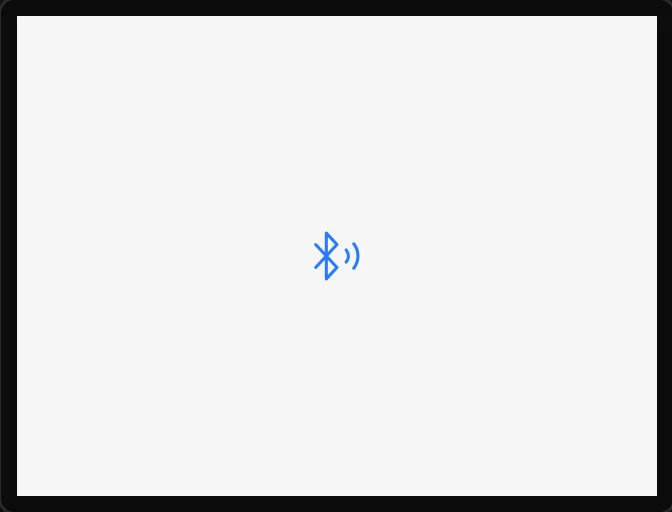 A dropped Bluetooth audio icon: a small blue Bluetooth mark with two sound waves beside it.