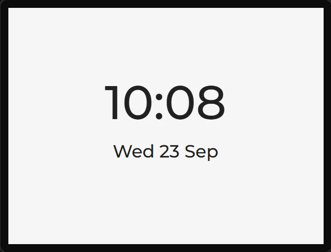 The time 10:08 in large digits, and under it Wed 23 Sep.