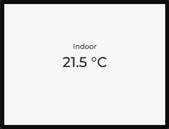 Preview: the word Indoor above the reading 21.5 °C in large digits.