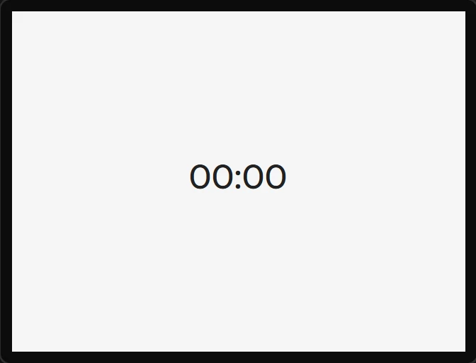 A dropped Timer: 00:00 in the middle of the screen.