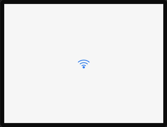 A dropped WiFi by phone icon: a small blue Wi-Fi mark.