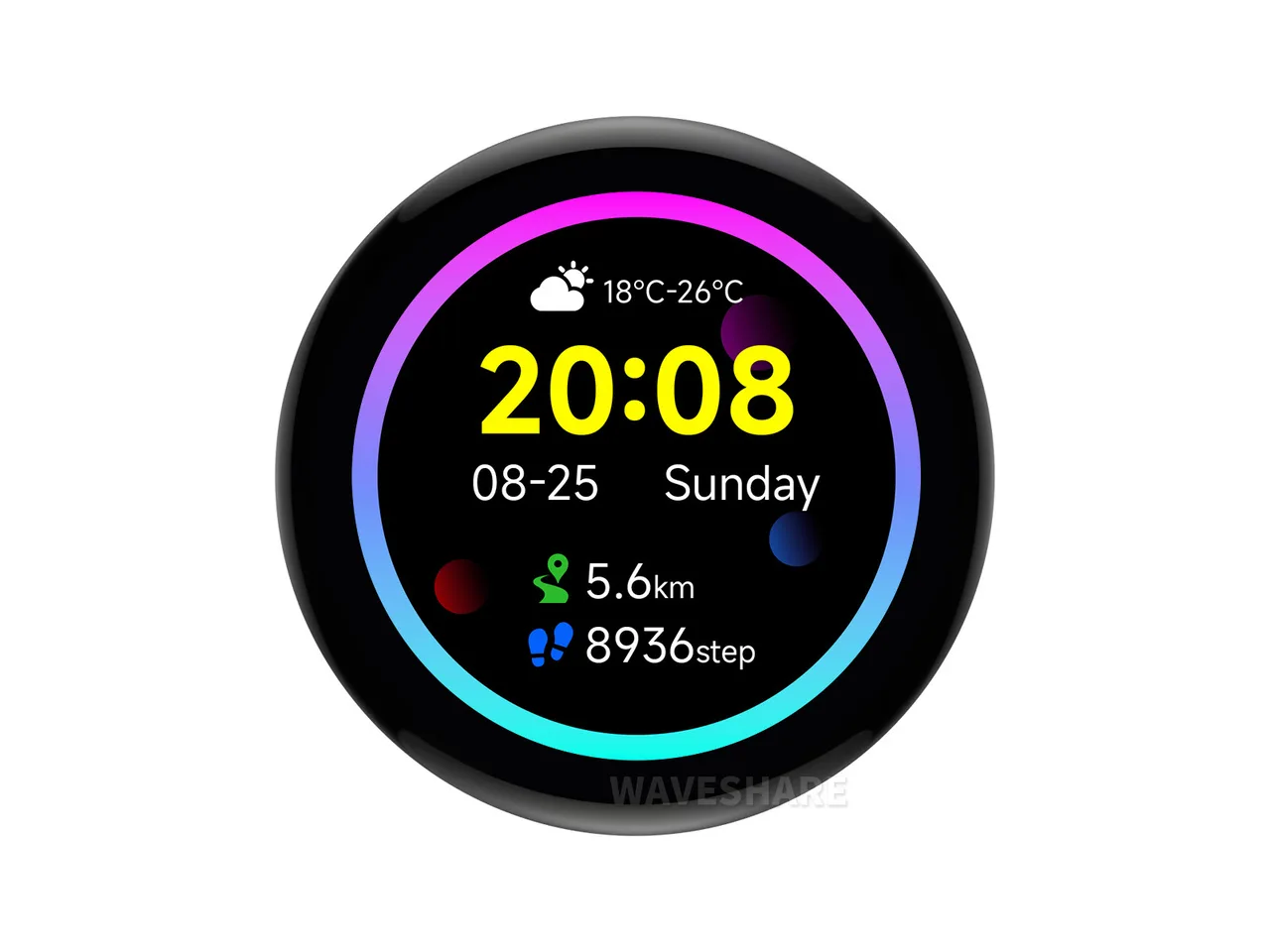 The Waveshare ESP32-S3-Touch-AMOLED-1.43 board