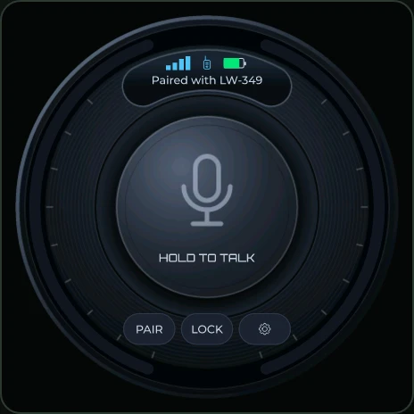 Two-way radio, round, a gallery design for the Waveshare ESP32-S3-Touch-LCD-1.46B / 1.46C